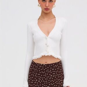 For Love And Lemons White Sweater